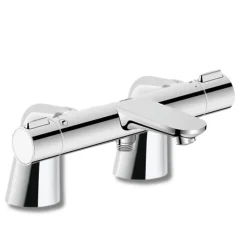 Mitigeur baignoire thermostatique DURAVIT Wave chromé brillant avec colonnettes