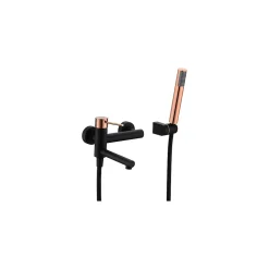 Mitigeur baignoiredouche chrome en laiton et zamak avec flexible metal 170 cm