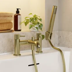 Mitigeur bain douche + douchette, laiton doré, GoodHome Owens