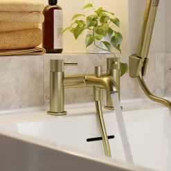 Mitigeur bain douche + douchette, laiton doré, GoodHome Owens