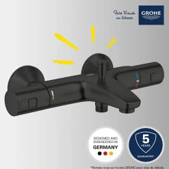 Mitigeur bain douche thermostatique GROHE Precision Start noir