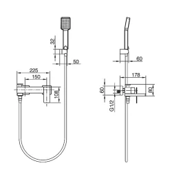 Mitigeur Bain/Douche Anti-Calcaire Or Brossé IMEX PISA BDP048-4OC