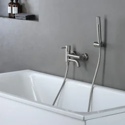 Mitigeur Bain/Douche Anti-Calcaire en Niquel Brossé IMEX MONZA BDM039-4NQ