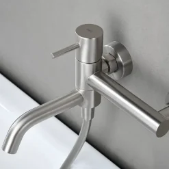 Mitigeur Bain/Douche Anti-Calcaire en Niquel Brossé IMEX MONZA BDM039-4NQ