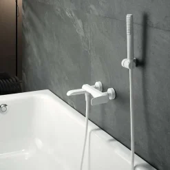 Mitigeur Bain/Douche Anti-Calcaire Blanc Mat IMEX DINAMARCA BR031-4BL