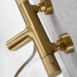 Mitigeur Bain/Douche Anti-Calcaire Thermostatique Or Brossé IMEX LINE BTD038-4OC