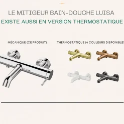 Mitigeur bain-douche mécanique chrome Essebagno Luisa