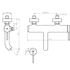 Mitigeur bain-douche mécanique cuivre brossé Essebagno Luisa