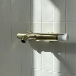 Mitigeur bain-douche mécanique, doré et marbre blanc, Essebagno Manopola