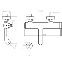Mitigeur bain-douche mécanique or brossé Essebagno Luisa