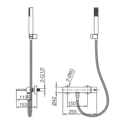 Mitigeur Bain/Douche Thermostatique Anti-Calcaire Or Brossé IMEX GENOVA BDG053-4OC