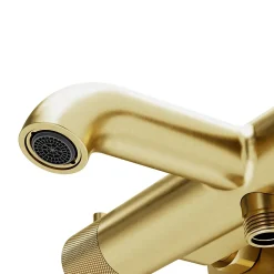 Mitigeur bain/douche thermostatique, doré brossé, GoodHome Owens