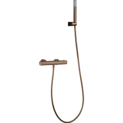 Mitigeur baindouche thermostatique en laiton et zama finition or rose PVD