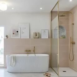 Mitigeur bain-douche thermostatique or brossé Essebagno Luisa