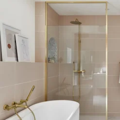 Mitigeur bain-douche thermostatique or brossé Essebagno Luisa