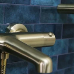 Mitigeur bain-douche thermostatique or brossé Essebagno Luisa