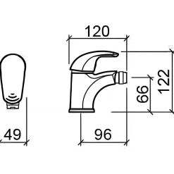 Mitigeur bidet bec orientable SANINDUSA Alfa chrome livré avec fixation 2 flexibles