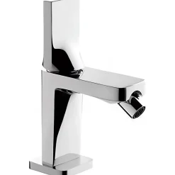 Mitigeur bidet design plat épuré contemporain SANINDUSA Alfa Line 42 chromé livré avec 2 flexibles