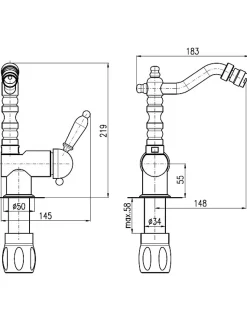Mitigeur bidet LABE à poser en laiton bronze
