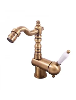 Mitigeur bidet LABE à poser en laiton bronze avec poignée en céramique