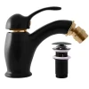 Mitigeur bidet LABE avec siphon en laiton doré noir mat