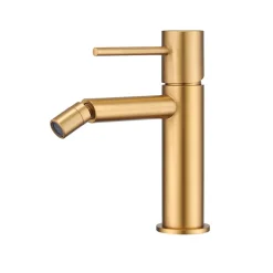 Mitigeur bidet monocommande en laiton finition or brosse avec cartouche ceramique