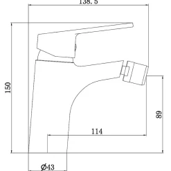 Mitigeur bidet noir Essebagno Full