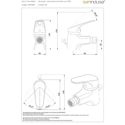 Mitigeur bidet SANINDUSA Cetus Basic chromé livré avec 2 flexibles et son vidage à tirette