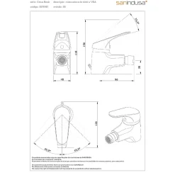Mitigeur bidet SANINDUSA Cetus Basic chromé livré avec 2 flexibles