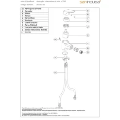 Mitigeur bidet SANINDUSA Cetus Basic chromé livré avec 2 flexibles