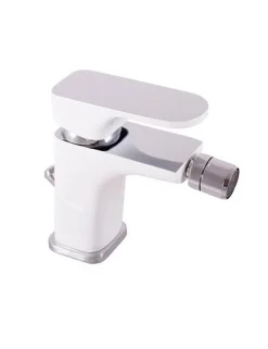 Mitigeur bidet YUKON laiton blanc chromé avec siphon