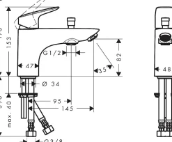 Mitigeur de baignoire chromé Hansgrohe Logis Universal