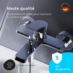 Mitigeur de baignoire mécanique Robinet de baignoire, mitigeur salle de bain, Chromé, FNA10000 Flash AM.PM