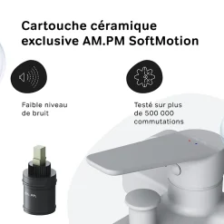 Mitigeur de baignoire mécanique Robinet de baignoire, mitigeur salle de bain, Blanc FTA10033 Hit AM.PM
