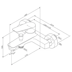 Mitigeur de baignoire mécanique Robinet de baignoire, mitigeur salle de bain, Blanc FTA10033 Hit AM.PM