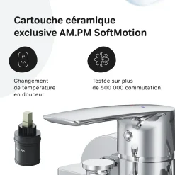 Mitigeur de baignoire mécanique Robinet de baignoire, mitigeur salle de bain, Chromé, FGA10000 Gem AM.PM
