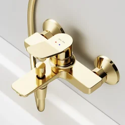 Mitigeur de baignoire mécanique Robinet de baignoire, mitigeur salle de bain, Doré, FXA10099 X-Joy AM.PM