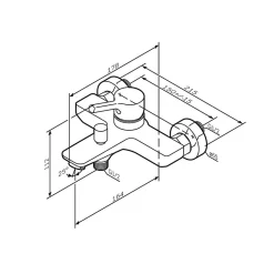 Mitigeur de baignoire mécanique Robinet de baignoire, mitigeur salle de bain Chromé, FXB10000 X-Joy S AM.PM