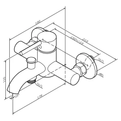 Mitigeur de baignoire mécanique Robinet de baignoire, mitigeur salle de bain, Noir, FPA10022 Spike AM.PM