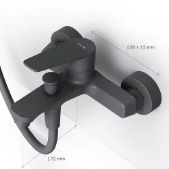 Mitigeur de baignoire mécanique Robinet de baignoire, mitigeur salle de bain, Noir, FTA10022 Hit AM.PM