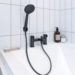 Mitigeur de baignoire noir avec douchette GoodHome Cavally