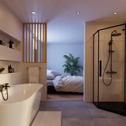 Mitigeur de baignoire noir avec douchette GoodHome Cavally
