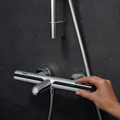 Mitigeur de baignoire thermostatique chromé Hansgrohe Ecostat Life