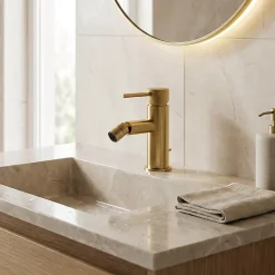 Mitigeur de bidet monotrou avec mousseur orientable, doré, GoodHome Owens