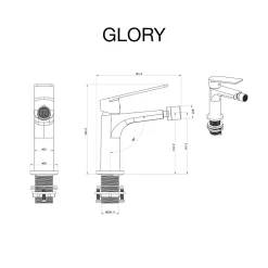 Mitigeur de bidet SKY BATH chromé série GLORY