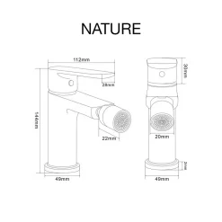 Mitigeur de bidet SKY BATH chromé série NATURE