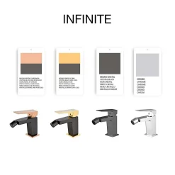 Mitigeur de bidet SKY BATH noir cristal et or rose PVD série INFINITE