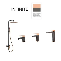 Mitigeur de bidet SKY BATH noir cristal et or rose PVD série INFINITE