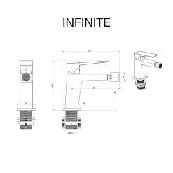 Mitigeur de bidet SKY BATH noir cristal et or PVD série INFINITE