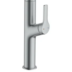 Mitigeur de cuisine avec douchette effet inox GoodHome Arbane